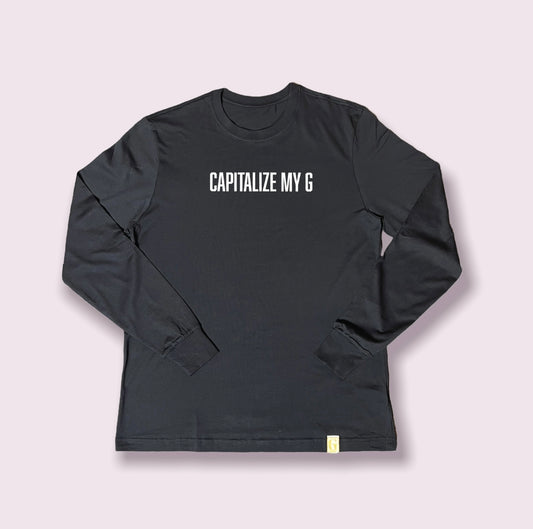 Capitalize My G tee v1 (Black/White long sleeved)