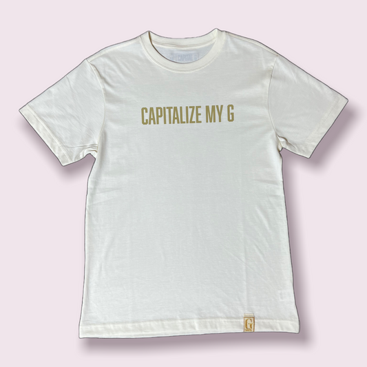 Capitalize My G Tee v1 (Cream/Gold)